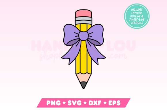 Download Teacher Pencil SVG with Coquette Bow - Pencil Collection
