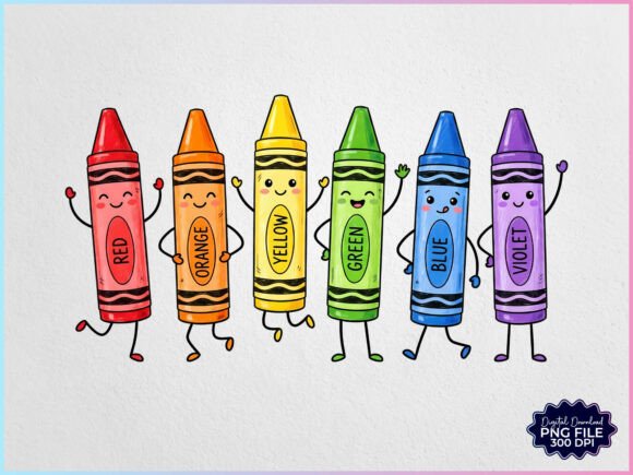 Download Crayons Friends Back to School PNG - School Collection