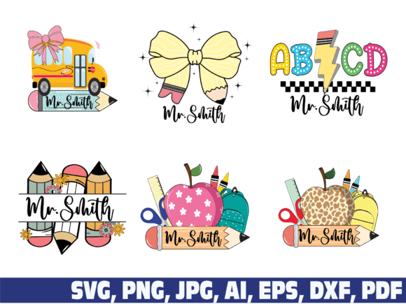 Download Custom Teacher Name Apple Bus Pencil - Pencil Collection