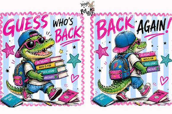 Download Back to School Crocodile PNG - School Collection