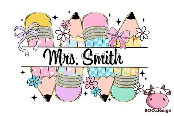 Download Preppy Pencil Custom Name Teacher Png - Pencil Collection