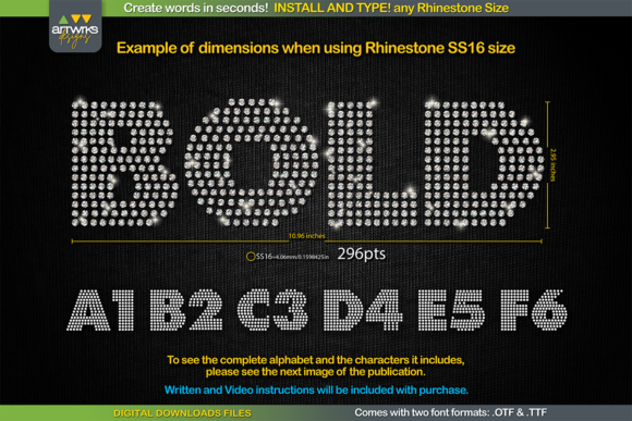 Download RS04 Modern DIY RHINESTONE TTF Template - Modern Collection
