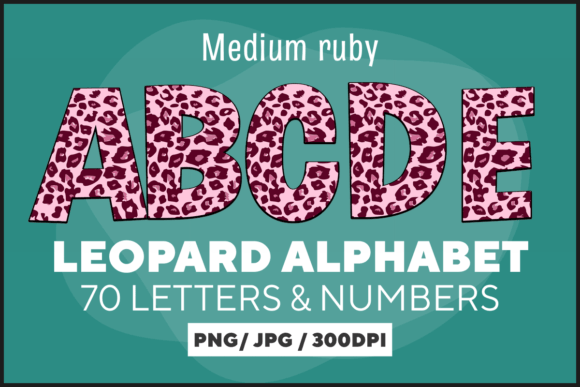 Download Medium Ruby Leopard Letters - Medium Collection