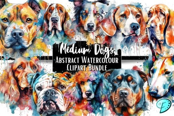 Download Medium Dogs Abstract Watercolour Clipart - Medium Collection