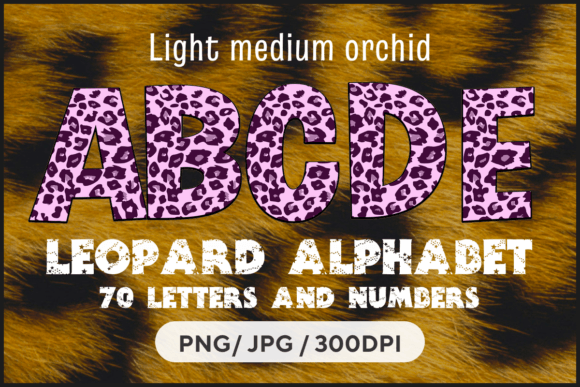 Download Light Medium Orchid Leopard Alphabet - Medium Collection