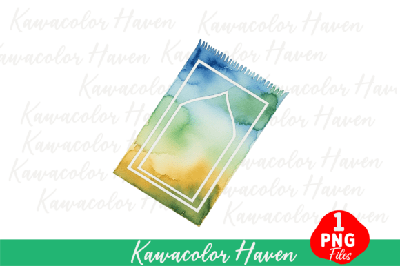 Download Watercolor Islamic Prayer Rug Design - Islam Collection